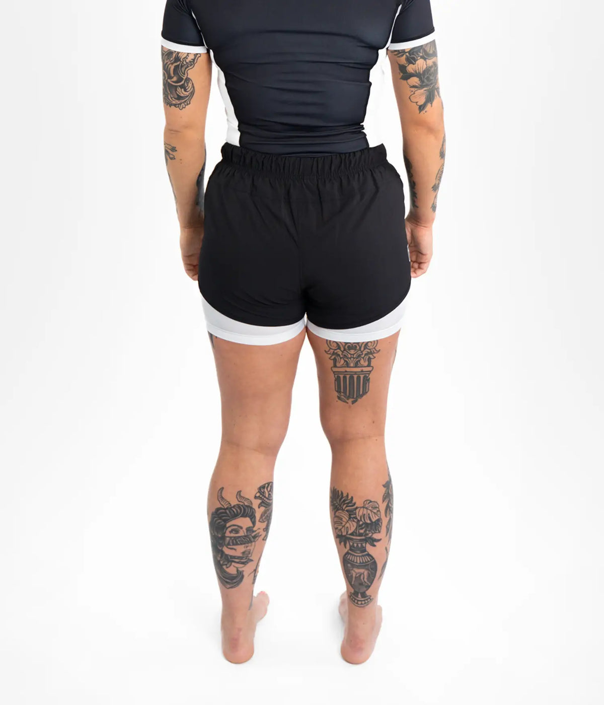 Women's Academy + Hybrid Shorts - Black/White