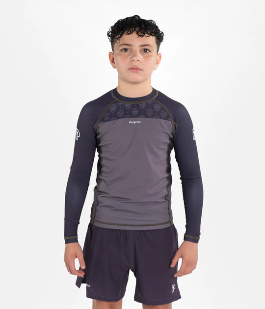 Kids Calavera Rashguard Longsleeve - Brown