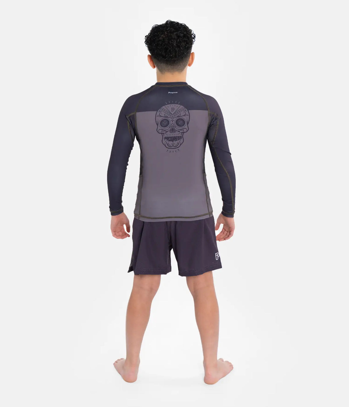 Kids Calavera Rashguard Longsleeve - Brown