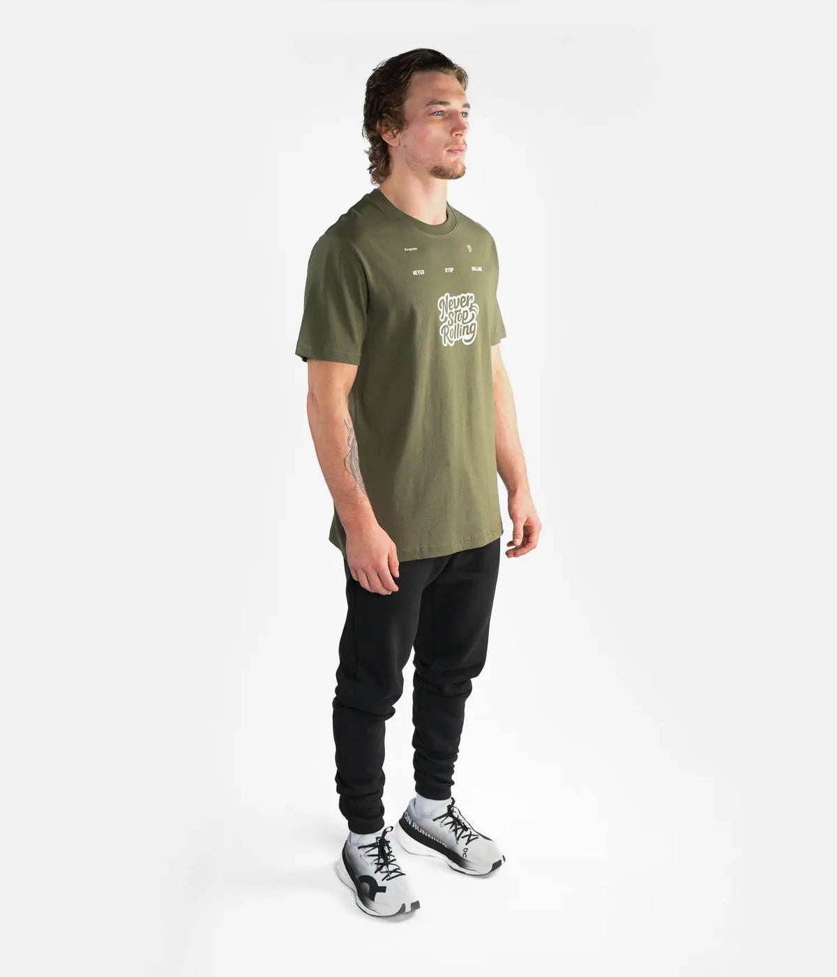 Never Stop Rolling Tee - Khaki